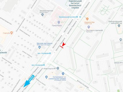 Билборд B в Харькове, 3x6  Перемоги пр., 48, в центр схема