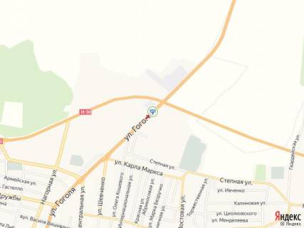 Билборд A в Токмаке Гоголя ул., выезд от автовокзала схема