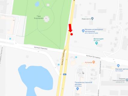 Ситилайт B в Львове, 1.8x1.2  Стрийська вул. / вул. Хуторівка, (зупинка "Стрийська - Наукова"), з центру схема