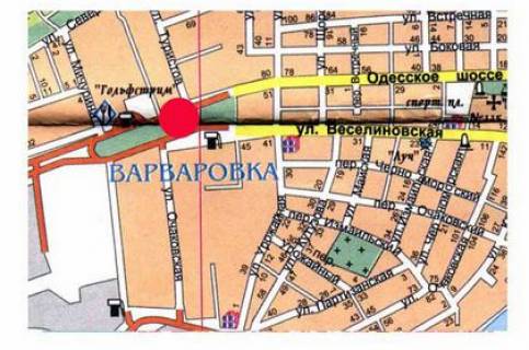 Білборд, Бігборд (Борд)  A у Миколаєві Одеське шосе, в'їзд схема