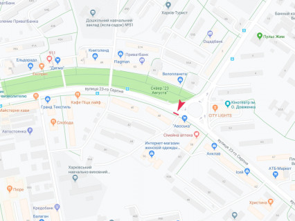 Билборд B в Харькове, 3x6  23 Серпня вул., 48, в центр схема