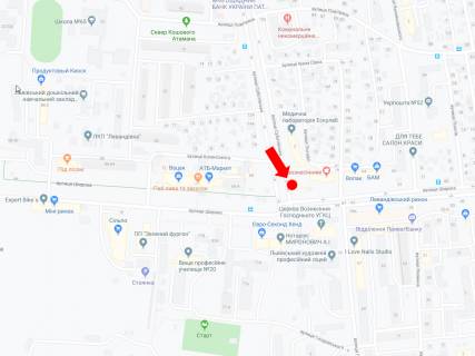 Сiтiлайт B у Львові, 1.8x1.2  Суботівська вул., 2 - вул. Широка (зуп. "Гніздовського"), в бік вул. Широкої схема