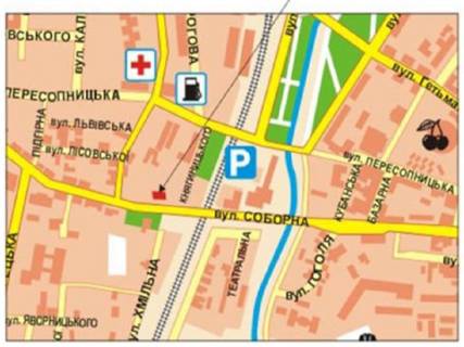 Призма A в Ровно Соборна вул., 177а, навпроти - 297580 схема