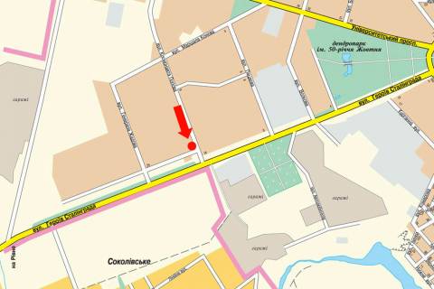 Билборд A в Кропивницкий (Кировоград), 3x6  Попова вул. / Героїв України вул. (кол. Героїв Сталинграду вул.), біля ринку "Август" схема