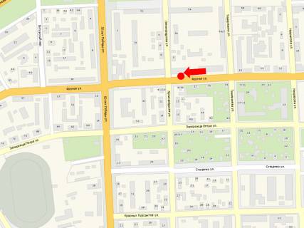 Билборд  в Виннице, 3x6  Янгеля вул. (кол. Фрунзе вул.), 24 / Довженка вул. (кол. Ленінградська вул.), в центр схема