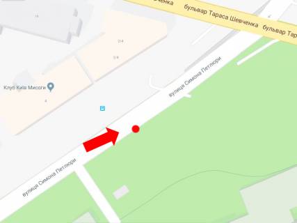 Сiтiлайт  у Києві, 1.8x1.2  Петлюри вул. (колиш. вул. Комінтерну) навпроти 2/17, в сторону бул. Шевченко схема