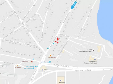 Билборд B в Харькове, 3x6  Рильського (кол. Ковпака) вул., 40 схема