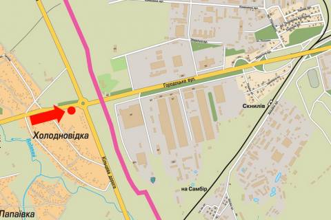 Билборд A в Зимна Вода (Зимна Вода), 3x6  Городоцька вул. / Винниченка вул., в центр схема