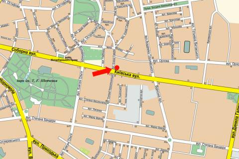 Ситилайт  в Ровно, 1.8x1.2  Київська вул. / Савура вул., біля автосалону "Citroen" схема