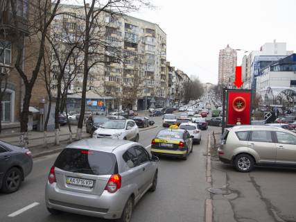 Сiтiлайт  у Києві, 1.8x1.2  Кловський Узвіз 9/2 - вул. Мечникова, на світлофорі, в сторону вул. Мечникова Фото 1