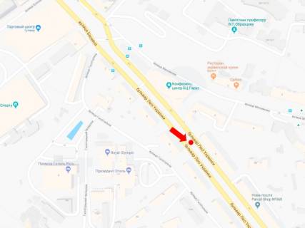 Ситилайт  в Киеве, 1.8x1.2  Українки бул., 3, в сторону пл. Л. Українки схема