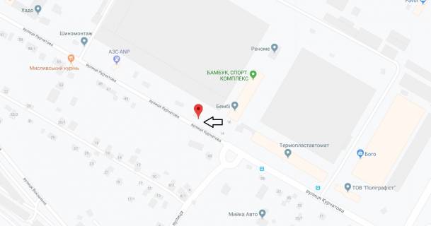 Билборд A в Хмельницком, 3х6  вул.Курчатова - вул.Зенитна (перехрестя) схема