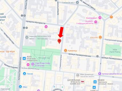 Ситилайт B в Одессе, 1.8x1.2  Гаванная вул. 6, до центру схема