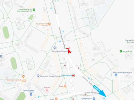 Білборд, Бігборд (Борд)  A у Харкові, 3x6  Свободи пр., 36, з центру схема