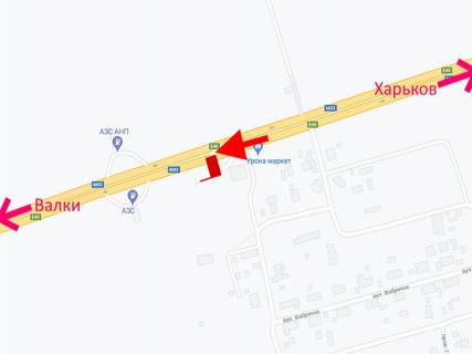 Білборд, Бігборд (Борд)  B у Травневе, 3x6  Траса Київ - Харків - с. Травневе, маркет "Крон", (1), у бік м. Валки схема