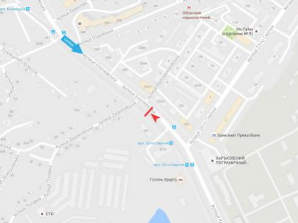 Билборд B в Харькове, 3x6  Клочківська вул., 261, з центру схема