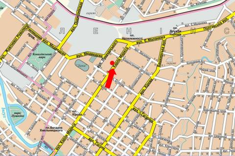 Ситилайт  в Кропивницкий (Кировоград), 1.8x1.2  В. Перспективна вул. (кол. Маркса вул.), 10, біля магазину "Music Brand" схема