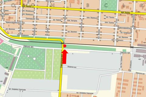 Билборд A в Черкассах, 3x6  Сумгаїтська вул. / Одеська вул., біля АЗС "Amic", з боку автозаводу "Богдан" схема