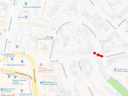 Ситилайт  в Киеве, 1.8x1.2  Круглоуніверситетська вул., 16, в сторону вул. Банківської схема