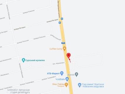 Билборд A в Новоолександрівці, 6х3  Автошлях Дніпро - Запоріжжя (Н-08), біля с. Братське та с. Новоолександрівка, навпроти АТБ, рух у бік м. Дніпро схема