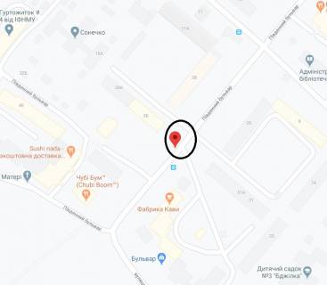 Билборд B в Ивано-Франковске, 3х6  Пд.Бульвар - Гурика перехрестя правий       центр       Чубі Бум      схема