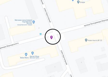 Скролер, Скрол A у Дніпро (Дніпропетровськ), 3.14х2.32  вул. В. Вернадського (Дзержинського) - узв. Крутогірний (Рогальова), біля світлофора, рух до центру - 169048 схема