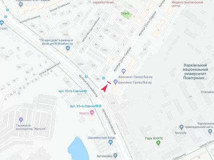 Билборд A в Харькове, 3x6  23 Серпня вул., (2), в центр схема