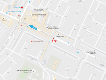 Білборд, Бігборд (Борд)  B у Харкові, 3x6  Валентинівська вул., 20, в центр схема