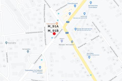 Билборд A в Кропивницкий (Кировоград) Садова вул. - Шумілова вул. схема