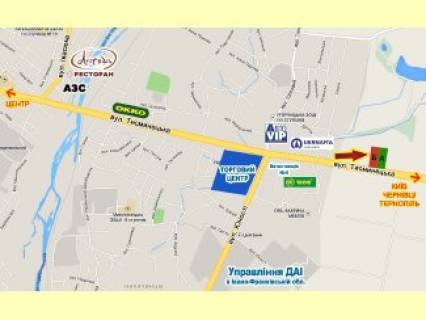 Билборд  в Ивано-Франковске, 3x6  Тисменицька вул., перед знаком "Івано-Франківськ", з центру схема