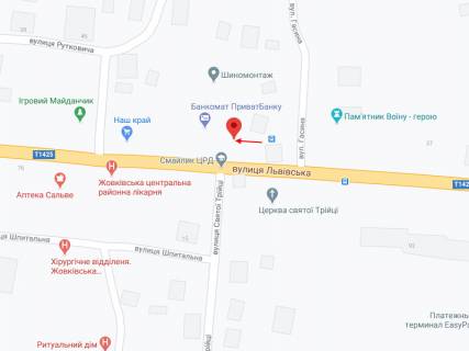 Билборд A в Жовкве Львівська вул., 33 схема