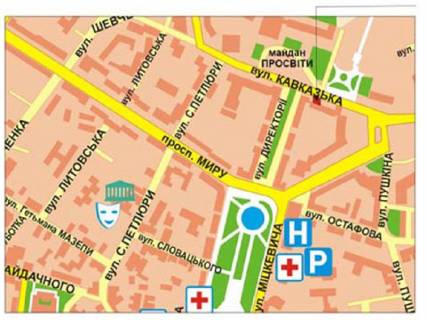 Билборд B в Ровно Кавказька вул., 7 схема