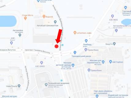 Призматрон, Призма  у Києві, 3x6  Драйзера вул. - пр Ватутіна, на світлофорі, біля ринку "Троєщина", в сторону вул. Братиславської - 445986 схема