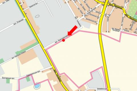Билборд  в Ужгороде, 3x6  Краснодонців вул., біля ринку схема