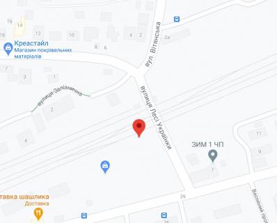Билборд B в Вишневое Украинки ул. - Черновола ул., второй от переезда схема