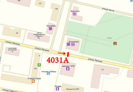 Билборд A в Покровске Прокоф'єва вул. (колиш. Леніна вул.), супермаркет "АТБ-Маркет" схема