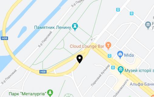 Білборд, Бігборд (Борд)  A у Запоріжжі, 6х3  Соборний просп. - Богдана Хмельницького вул. схема