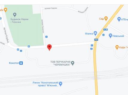 Білборд, Бігборд (Борд)  A у Конотопі Свободи вул., 13, аптека "Мед Сервіс", №Х023, прайс за ролик 10 сек 1 вихід/5 хвилин, з 8:00-22:00. Розрахунок для інших параметрів трансляції уточнюйте у менеджера. схема