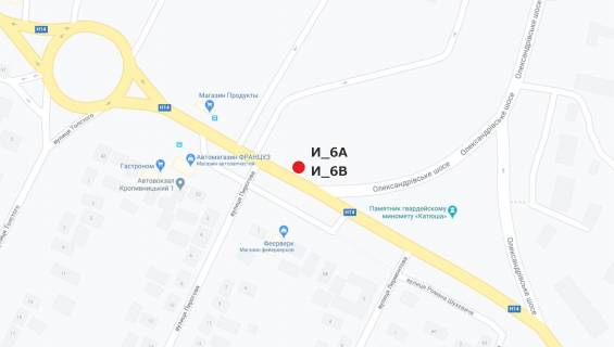 Билборд B в Кропивницкий (Кировоград) Шухевича вул. (колиш. Шмідта вул.) - Олександрівське шосе, автовокзал, аеропорт схема