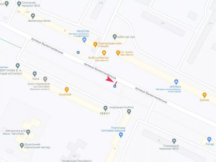 Ситилайт A в Харькове, 1.8x1.2  Валентинівська вул., 22 схема