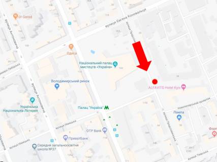 Беклайт B у Києві, 2.3x3.14  Предславинська вул., 35, біля палацу "Україна", в сторону вул. Тверська схема