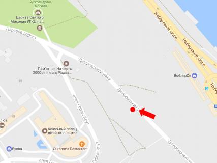 Сiтiлайт A у Києві, 1.8x1.2  Дніпровський узвіз №1, в центр схема