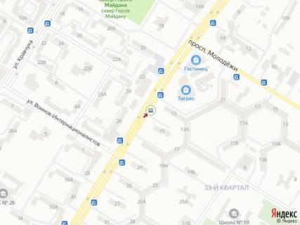 Видеоборд A у Луцьку, 4х3  Соборності 13, навпроти ТЦ Гостинець - 325637 схема