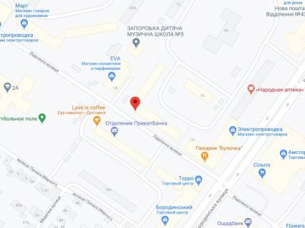 Билборд A в Запорожье Ладозька вул., 14, аптека "Мед Сервіс", №Дн123, прайс за ролик 10 сек 1 вихід/5 хвилин, з 8:00-22:00. Розрахунок для інших параметрів трансляції уточнюйте у менеджера. схема