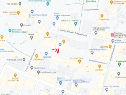 Видеоборд B у Івано-Франківську, 1.8x1.2  Незалежності вул., 15, у бік Шашкевича вул., стометрівка - 420870 схема