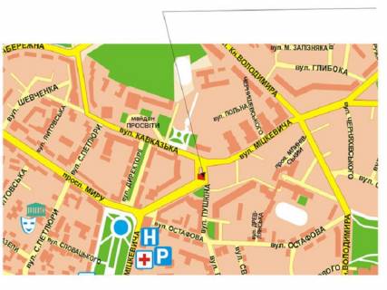Призма A в Ровно Міцкевича вул. - Пушкіна вул. - 297657 схема