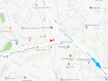 Призма B в Харькове, 3x6  Ахсарова вул. - Свободи пр., в центр - 667189 схема
