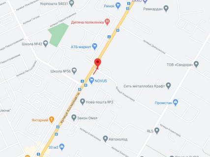 Билборд A в Николаеве Космонавтів вул. - Комінтерну вул. схема