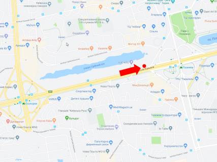 Билборд B в Киеве, 3x6  Бажана пр. - пр. Григоренко, ст. м. "Позняки", біля АЗС "Кло", навпроти McDonald's, з центру схема