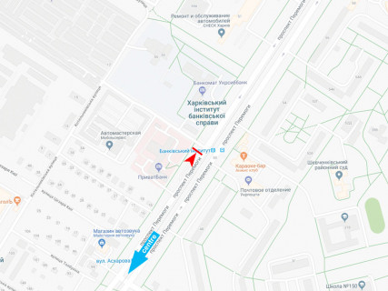 Билборд B в Харькове, 3x6  Перемоги пр., 53, з центру схема